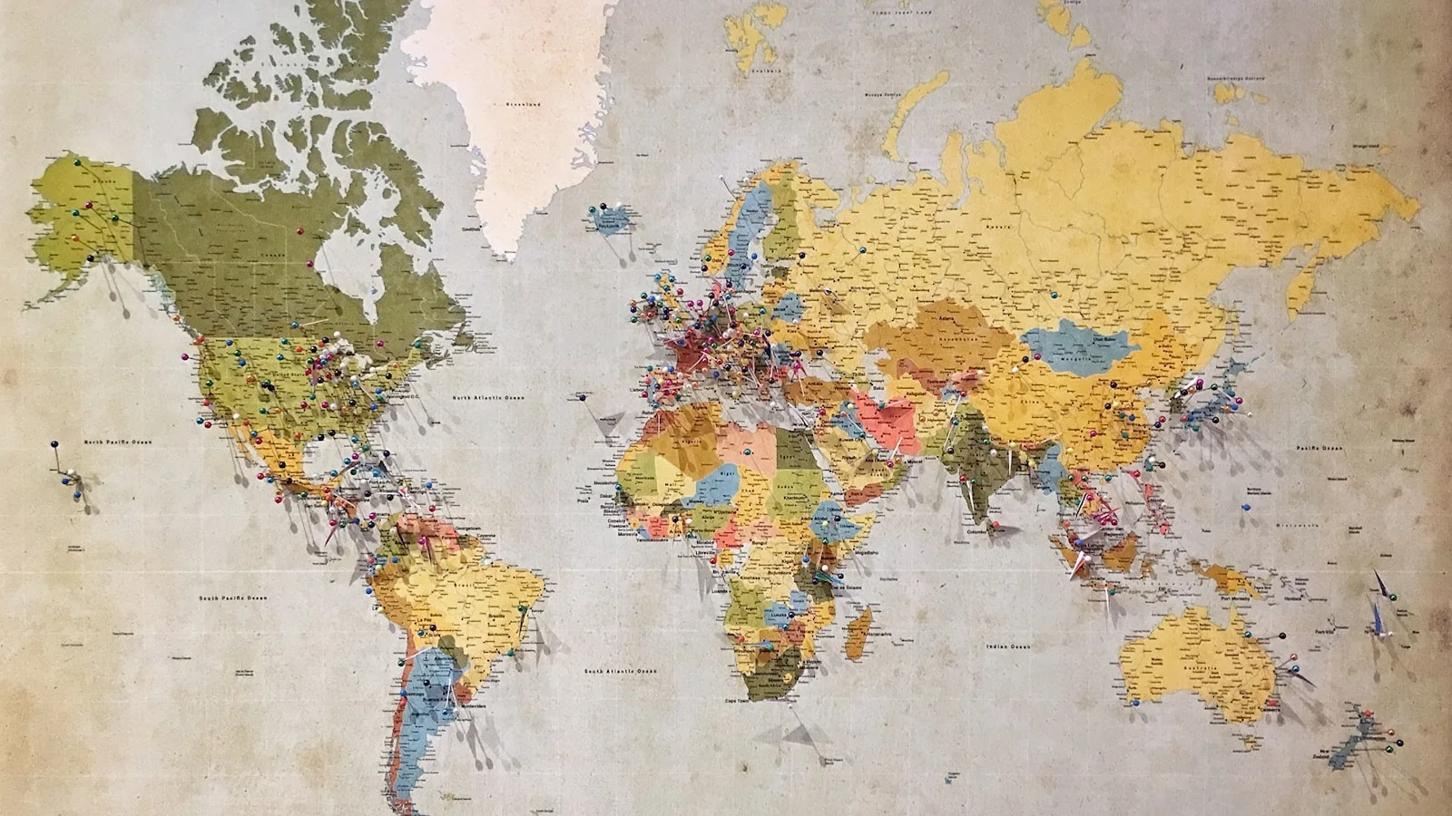 Interactive map view with category filters and location markers