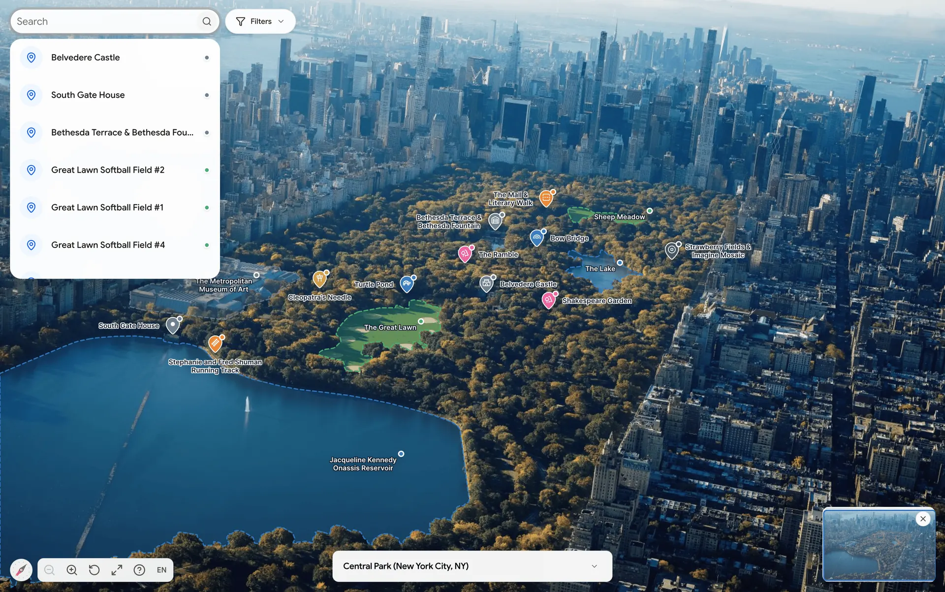 Interactive Central Park Map Preview