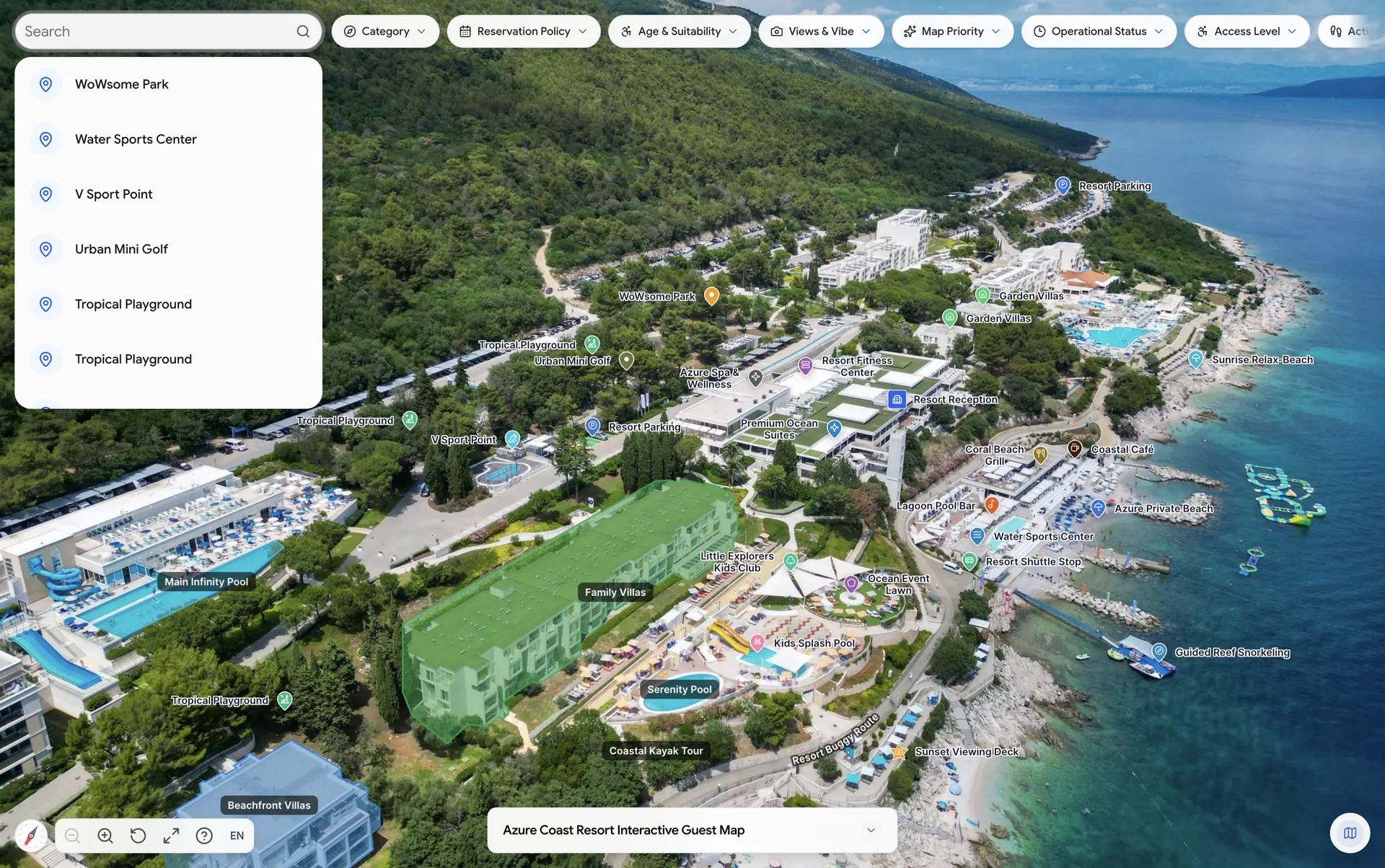 Interactive Resort & Hospitality Map Preview